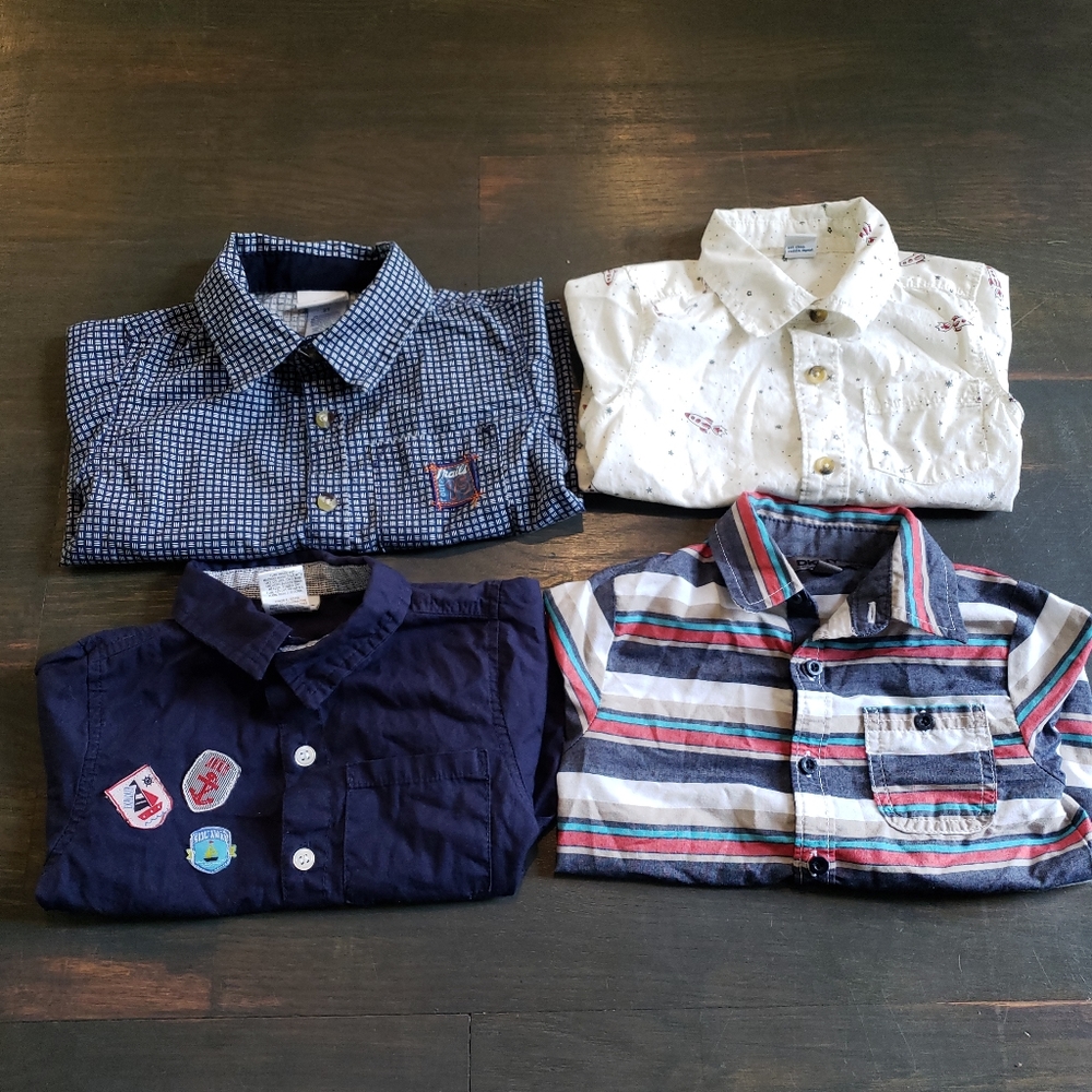 Lot of 4 Short Sleeve Button-up shirts - Size 2T
